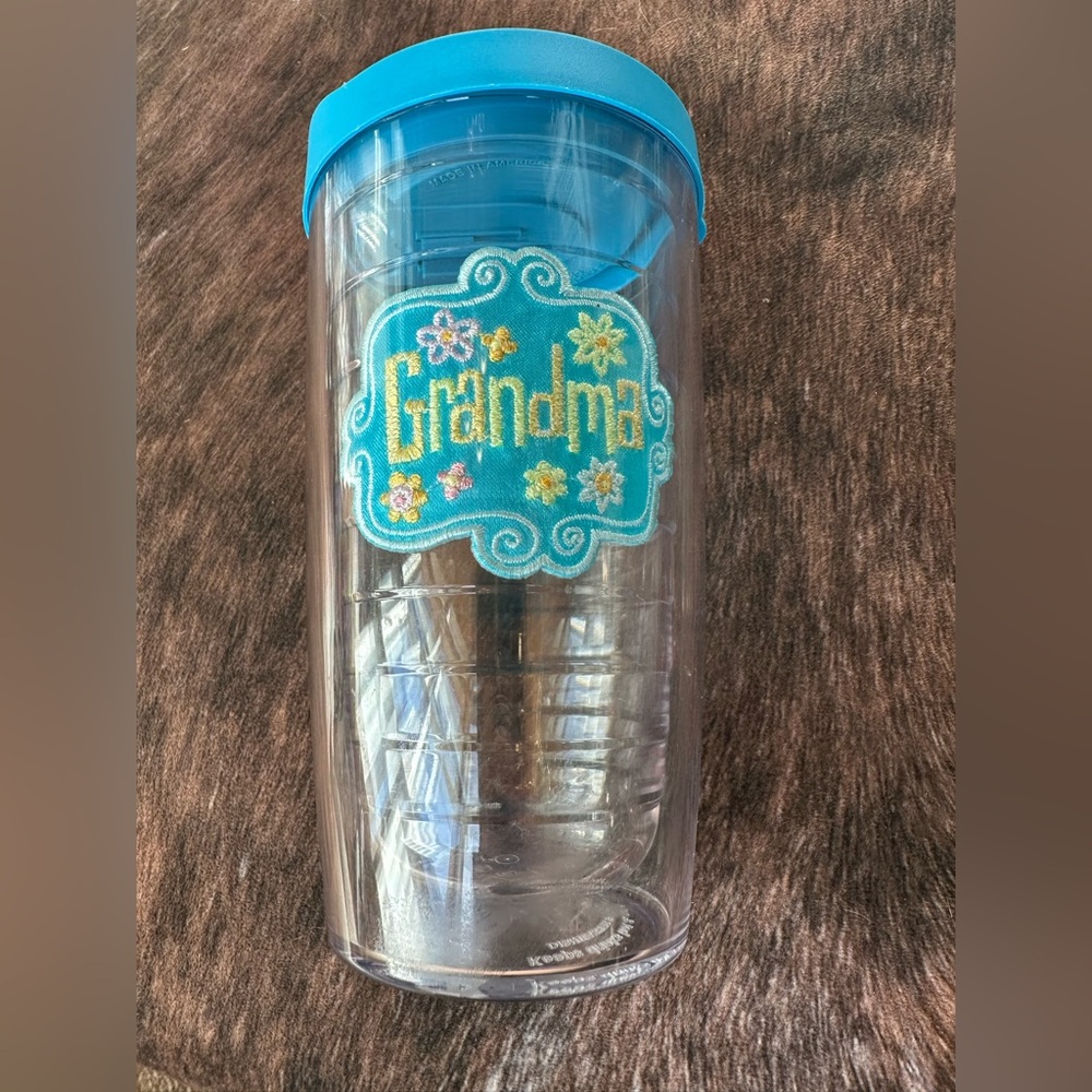 Grandma Tervis Clear Tumbler with Blue Lid